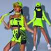 Fluorescent Green Jazz Costume Women's Suit - Image 5