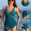 Deep V-neck Swimsuit Summer Sexy Sling Swimming Jumpsuit Dress With Mesh Drawstring-sided Design Women's Bodysuit Clothing - Image 6