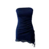 Ins Tube Top Dress With Drawstring Design Summer Backless Dresses For Women Party Club Clothing - Image 8