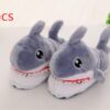 Plush toy shark - headed cotton slipper for women's skid and bottom plush shark slippers - Image 9