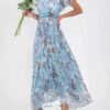 Flowers Print Short Sleeve Dress Summer Fashion Ruffle Beach Dresses Women's Clothing - Image 9