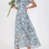 Flowers Print Short Sleeve Dress Summer Fashion Ruffle Beach Dresses Women's Clothing - Image 6