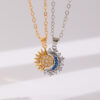2pcs Necklace Sun And Moon Magnetic Pendant Clavicle Chain Necklace For Couple Lovers - Image 4