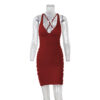 Sexy Deep V-neck Backless Suspender Dress INS Fashion Slim Hip Backless Short Dresses Summer Women's Clothing - Image 7