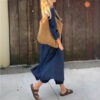 2pcs Long-sleeved Suits Loose V-neck Long Top And High Waist Wide Leg Pants With Pockets Women's Clothing - Image 9