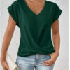 Turmeric Kojic Soap Turmeric-sleeve T-shirt Summer Casual Irregular Knot Top For Women Clothing - Image 8