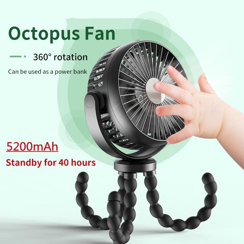 Baby Stroller Fan Hand Held Rechargeable USB Bladeless Small Folding Fans Mini Ventilator Silent Table Outdoor Cooler Neck Fan - Image 9