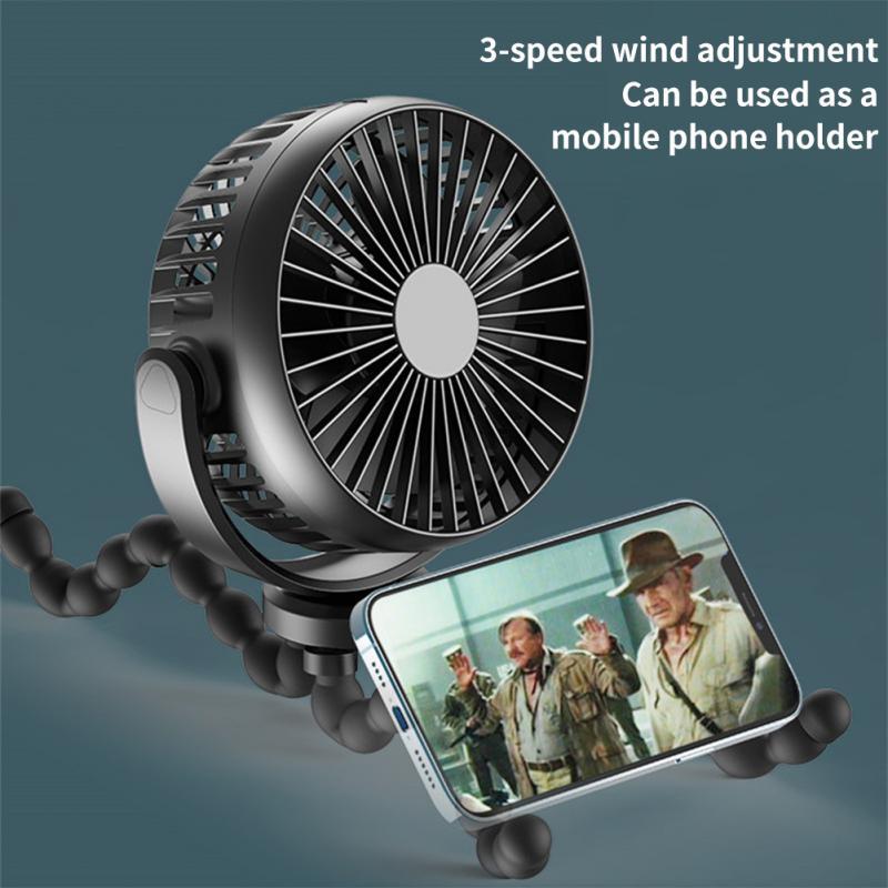 Baby Stroller Fan Hand Held Rechargeable USB Bladeless Small Folding Fans Mini Ventilator Silent Table Outdoor Cooler Neck Fan - Image 5