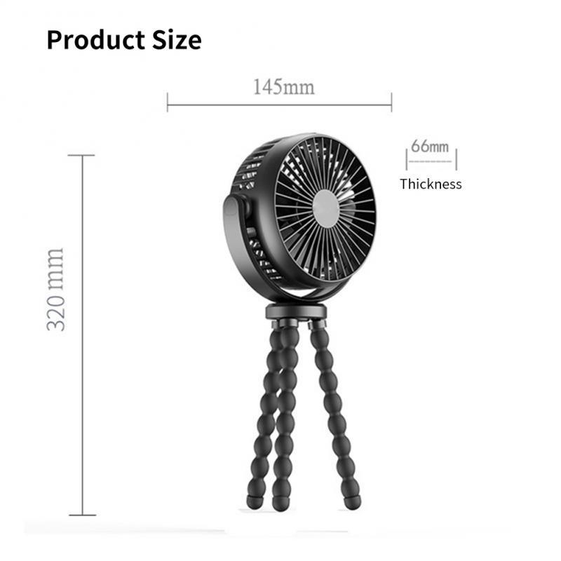 Baby Stroller Fan Hand Held Rechargeable USB Bladeless Small Folding Fans Mini Ventilator Silent Table Outdoor Cooler Neck Fan - Image 6