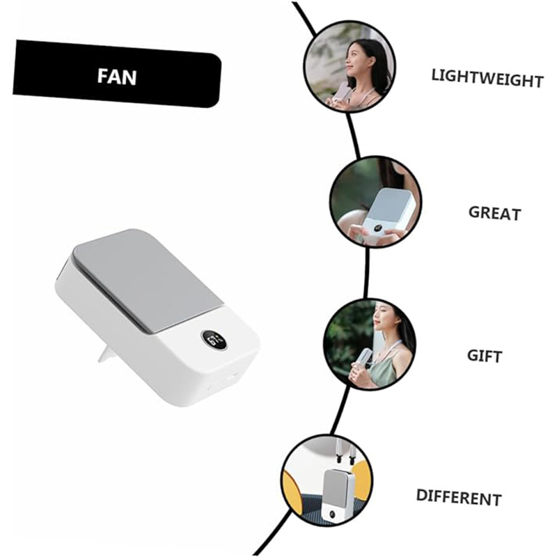 Lazy Person Hanging Neck Fan USB Charging Mini Desktop Portable High Wind Hanging Waist Fan - Image 4