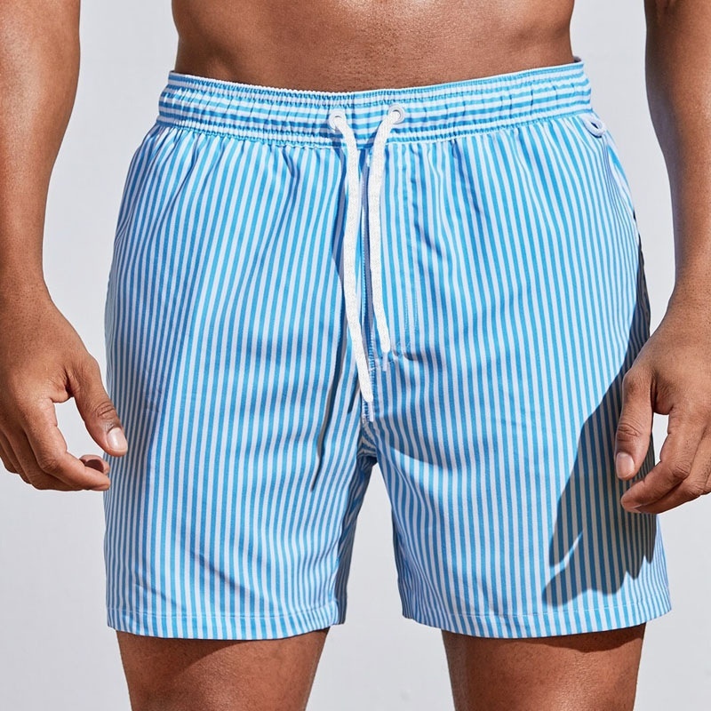 Men's 3D Striped Print Shorts Summer Casual Lightweight Beach Pants - Image 8