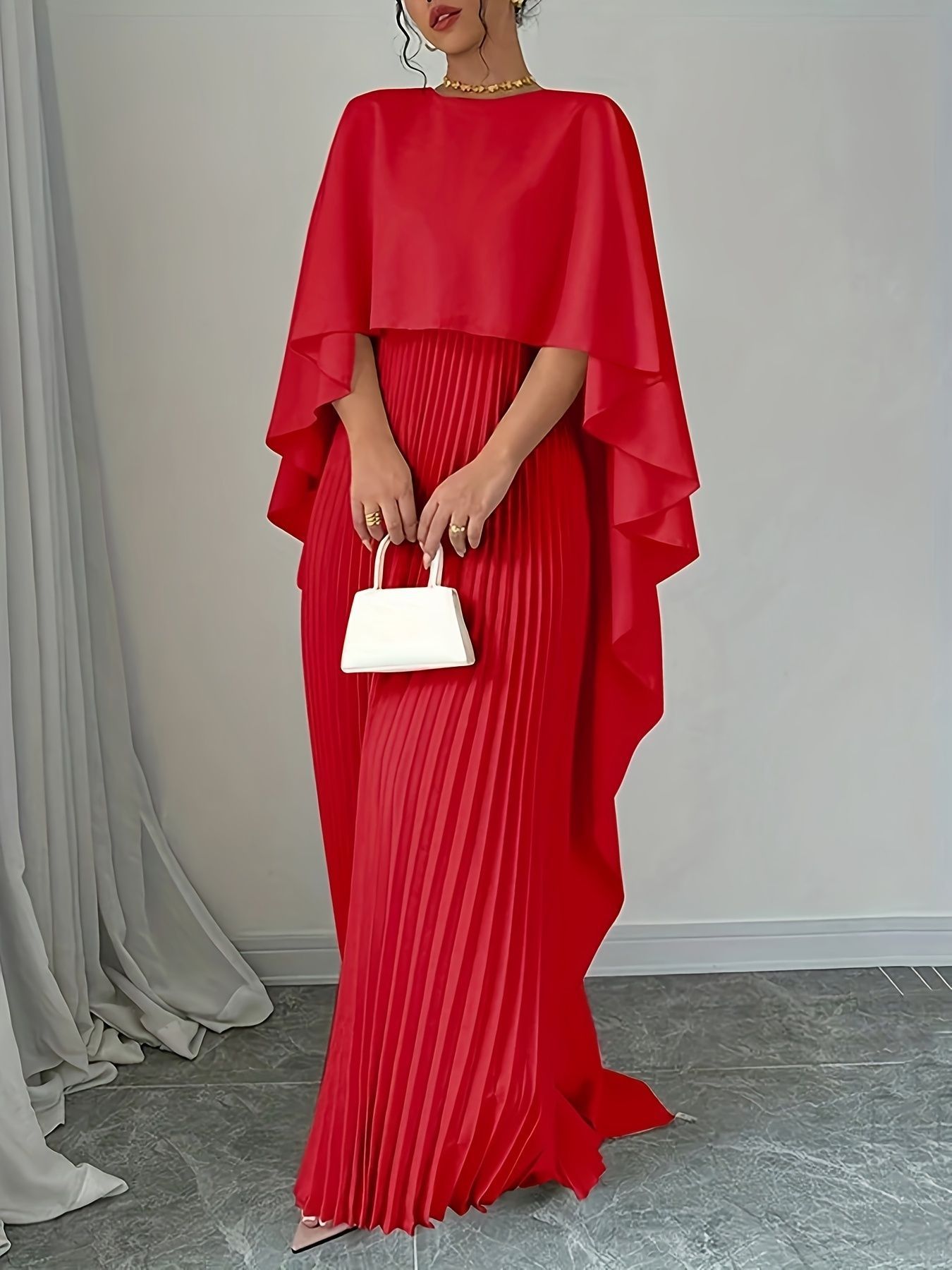 Women's Loose Batwing Sleeve Dress Fashion Casual Mid-Length Summer Dresses - Image 5