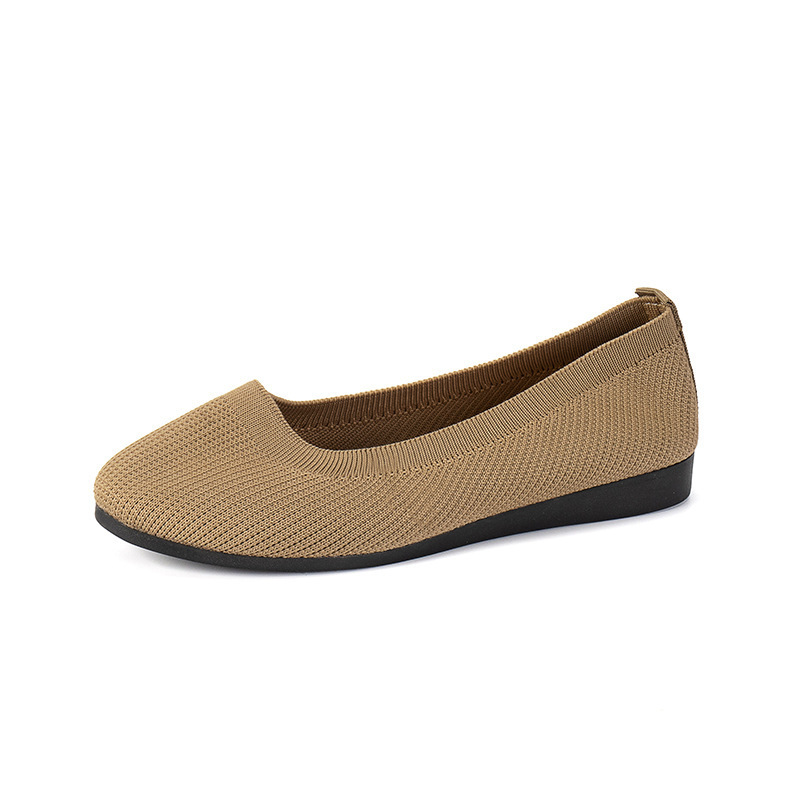 Round Toe Flats Shoes Casual Comfortable Soft Slip On Knit Mesh Shoes For Women - Image 7