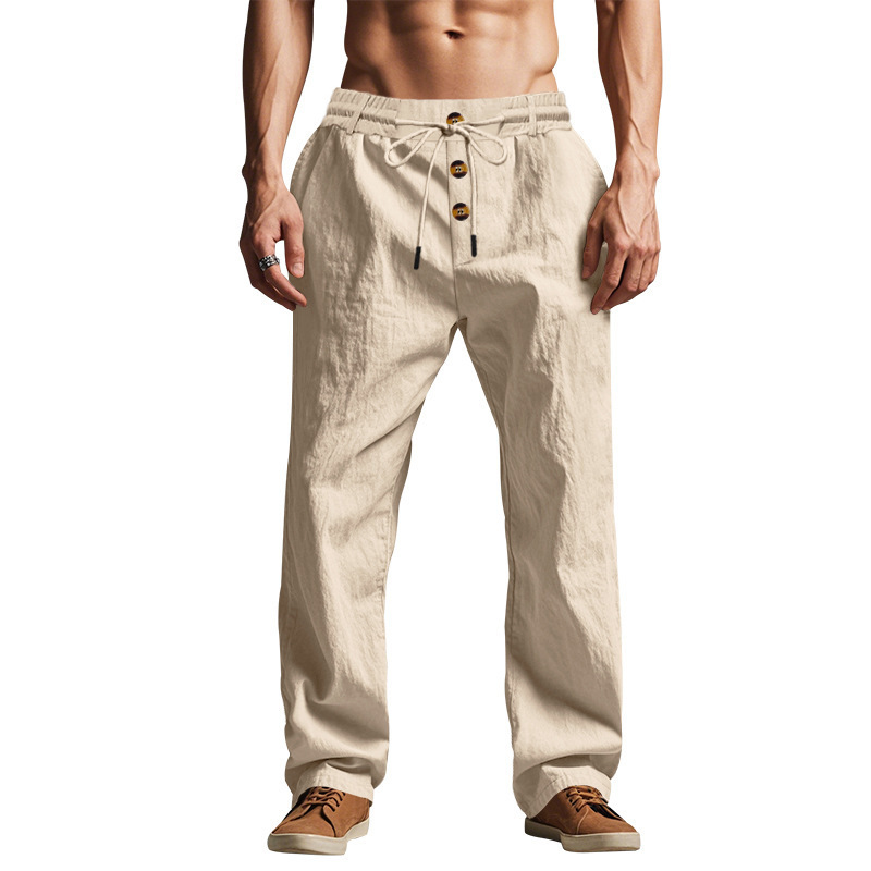 Men's Trousers Breathable Skin-Friendly Loose Fit Casual Beach Pants For Sports Summer - Image 4