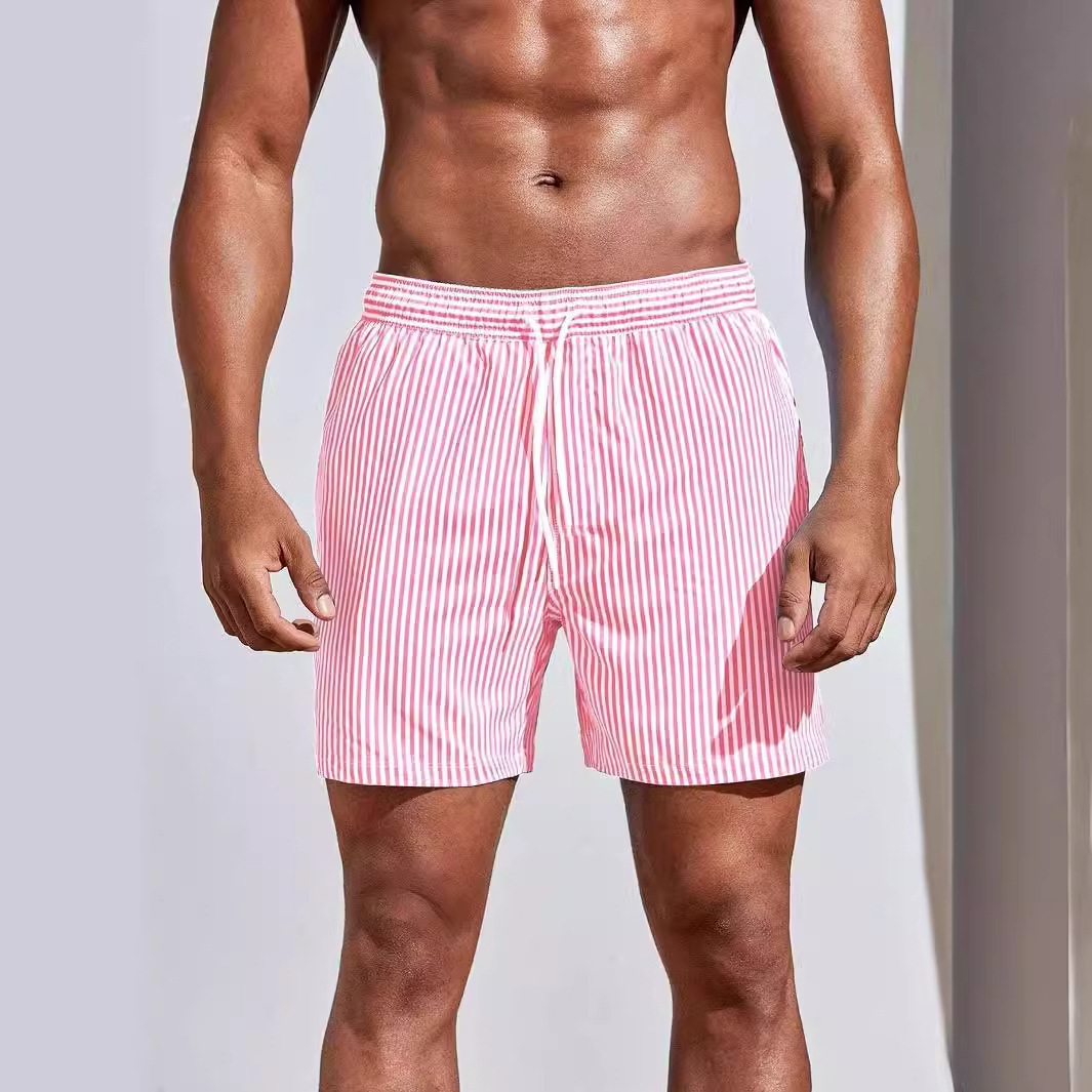 Men's 3D Striped Print Shorts Summer Casual Lightweight Beach Pants - Image 10