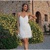 Sexy Tassel Sequins Feather Summer Mini Dress Women V Neck Spaghetti Strap Stitching Dresses Female Elegant Evening Party Club Dress - Image 8
