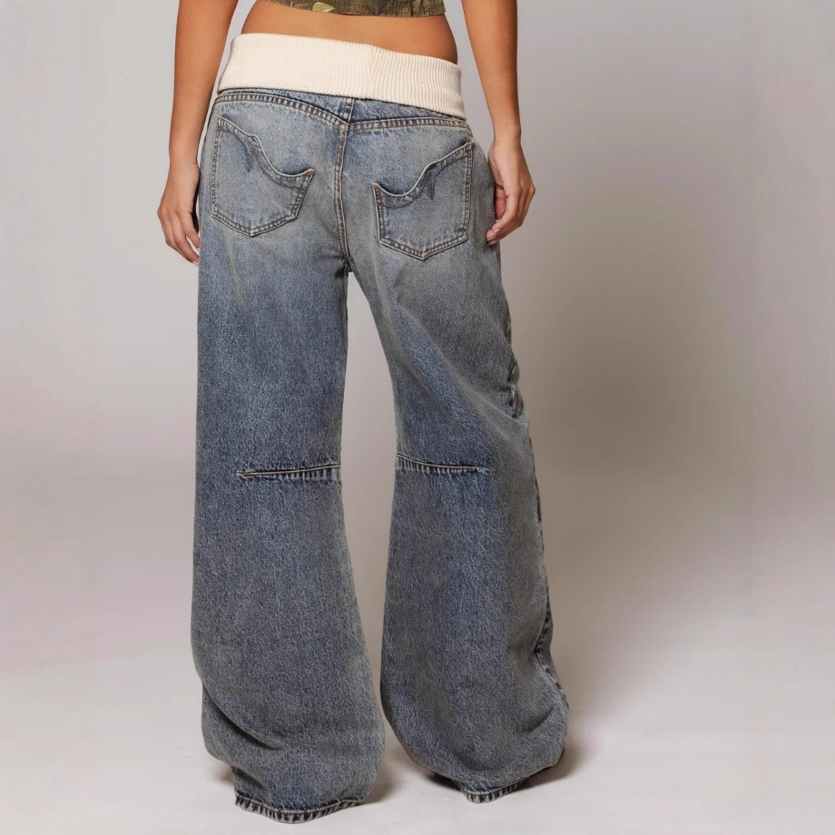 Loose-fitting Straight-leg Jeans With Pockets Fashion Casual Trousers Street-style Pants Women's Clothing - Image 4