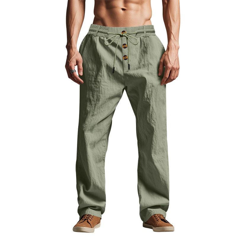 Men's Trousers Breathable Skin-Friendly Loose Fit Casual Beach Pants For Sports Summer - Image 10